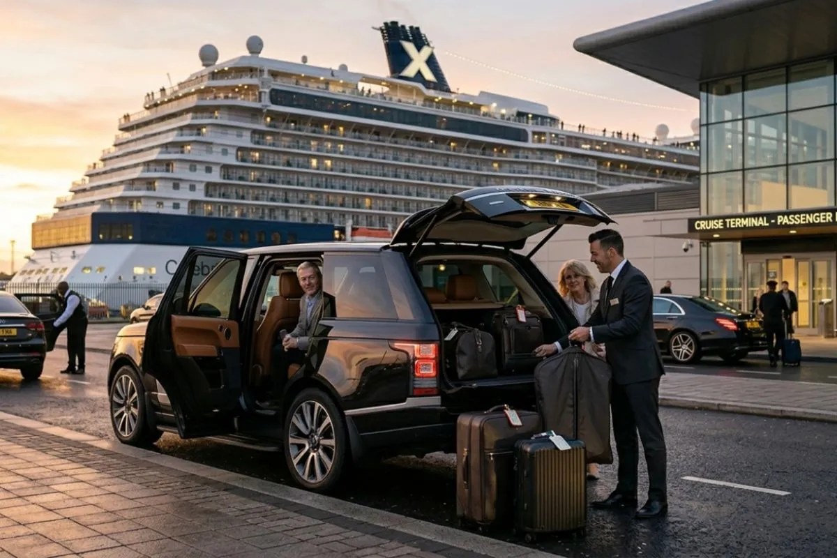 Chauffeur unloading luggage at Miami cruise terminal